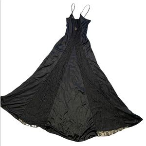 Long black vintage black slip